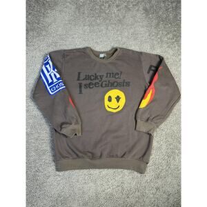 Kids See Ghosts Lucky Me Sweatshirt Mens 2XL Brown Kanye Crewneck